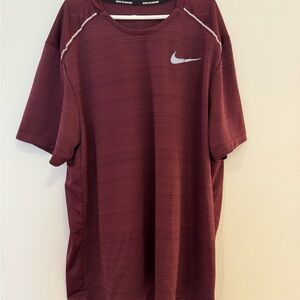 Nike Running Men's Maroon Dri-FIT Shirt